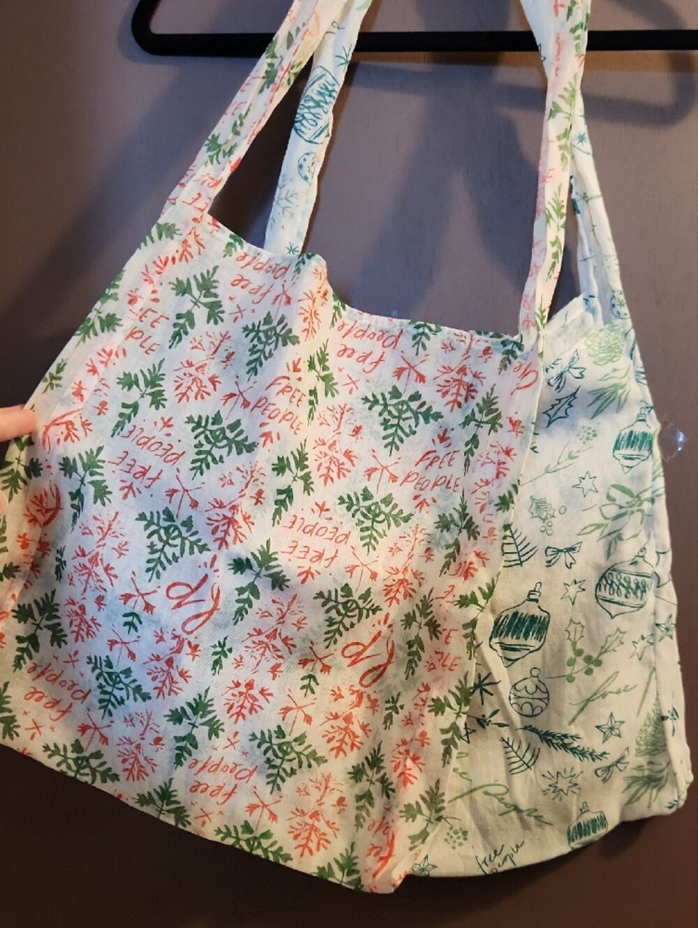 Free People Lightweight Christmas Holiday Totes Bags EUC